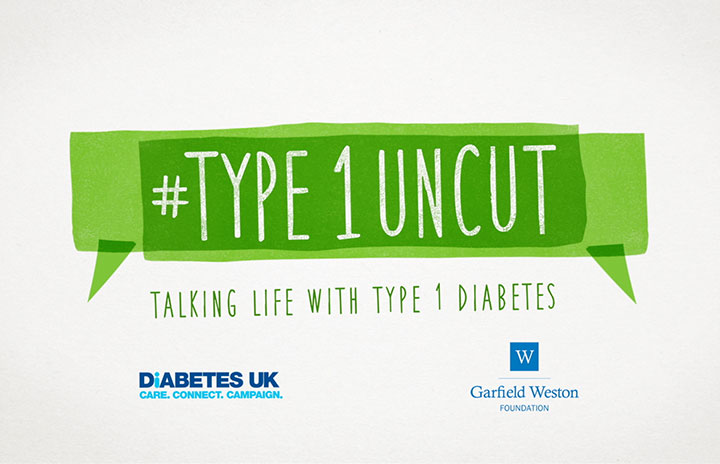 Diabetes UK #Type1Uncut branding